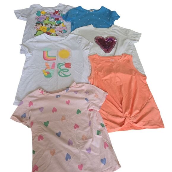 Colorful Kids Graphic T-Shirts Size 8 Lot Of 6 - Picture 1 of 1